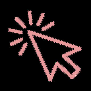 Pink cursor arrow icon with sparkle